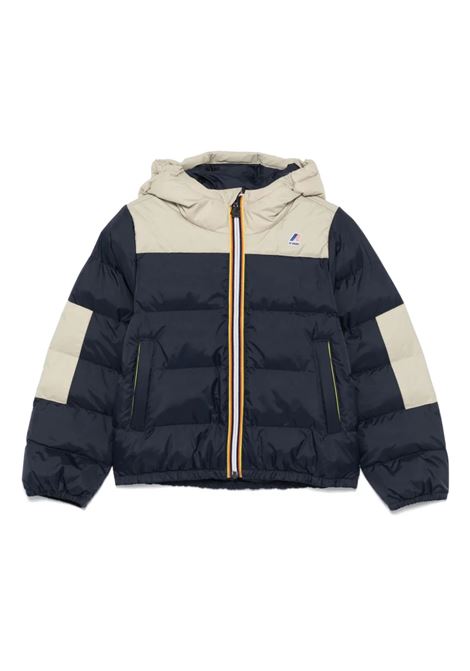 Giubbino con logo K-WAY KIDS | K6117YWA01 BLUE DEPTH/BEIGE GREY